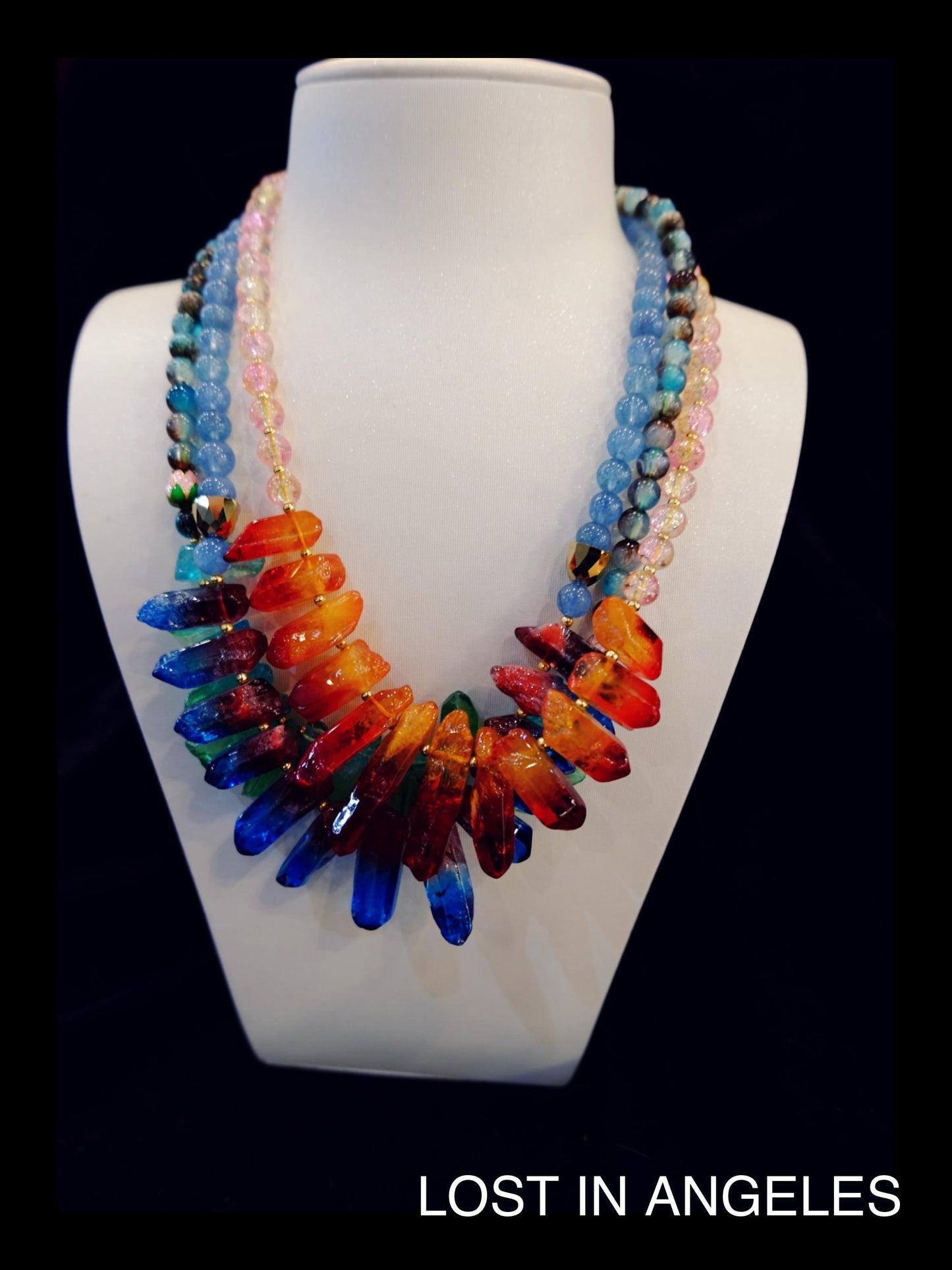 Fire Recovery Crystal Necklace: Handcrafted Red Tusk Jewelry