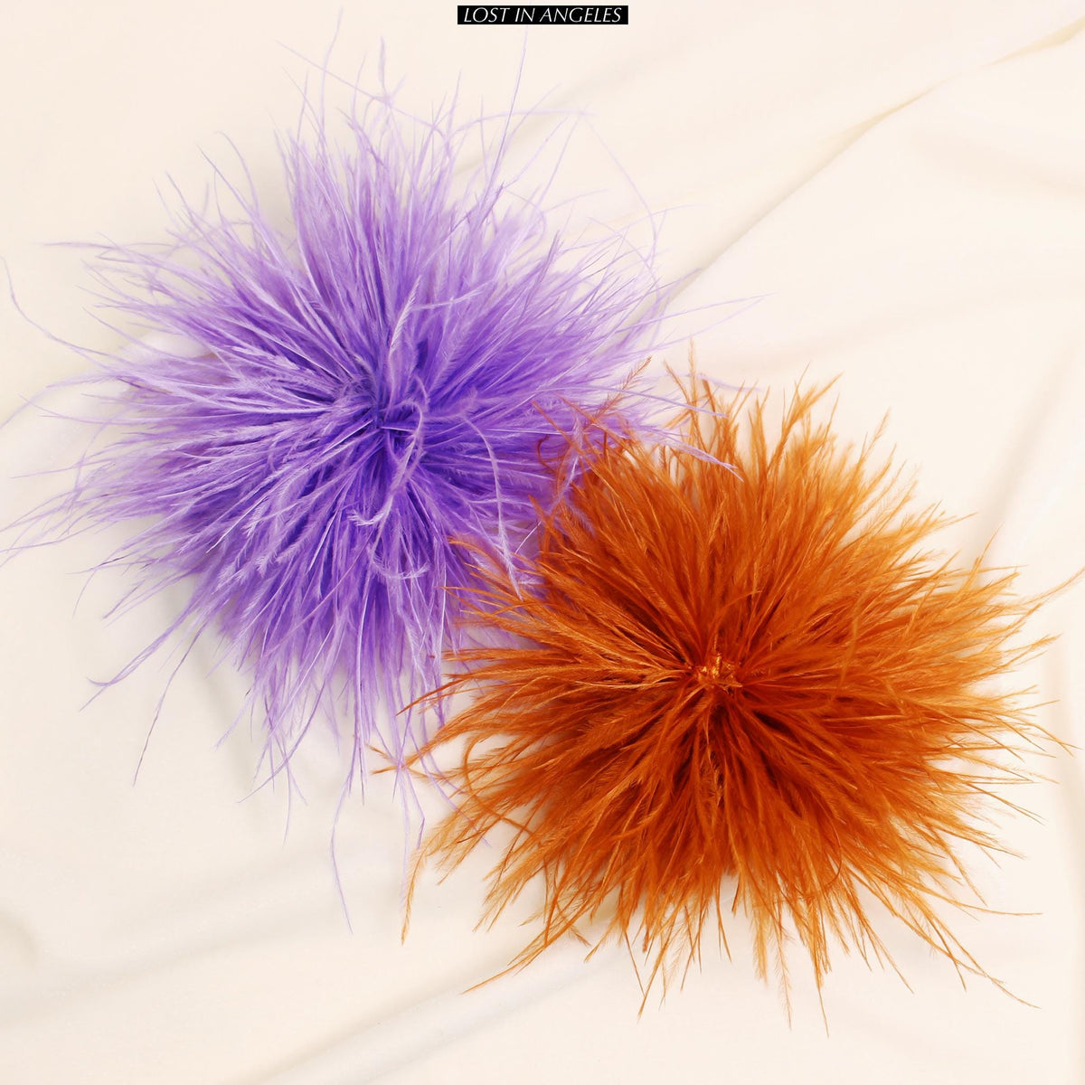 Handmade Violet Purple Feather Flower Brooch –Statement Floral Pin (5.9inches)