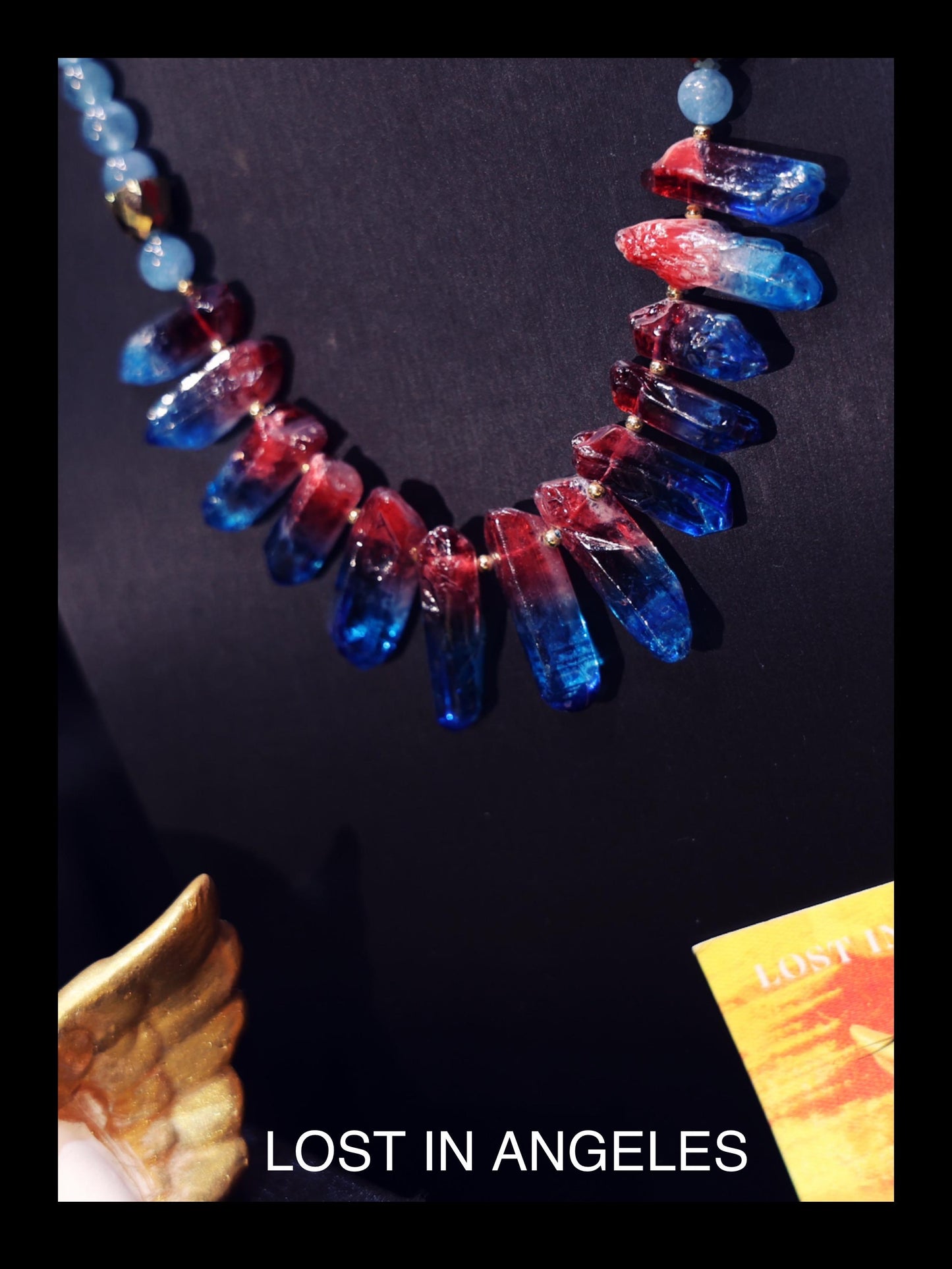 Fire Recovery Crystal Necklace: Handcrafted Red Tusk Jewelry