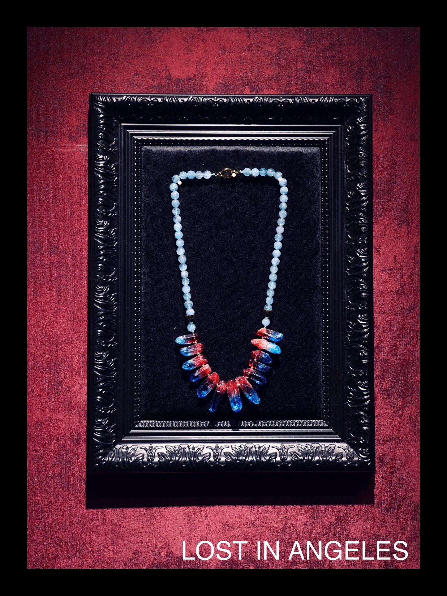 Fire Recovery Crystal Necklace: Handcrafted Red Tusk Jewelry