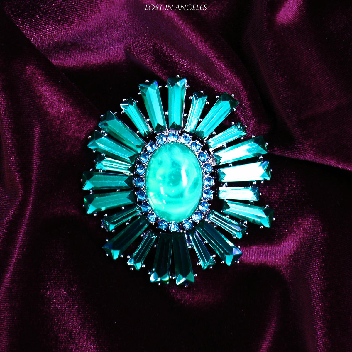 Victorian Emerald Floral Brooch: Vintage Inspired Statement Pin