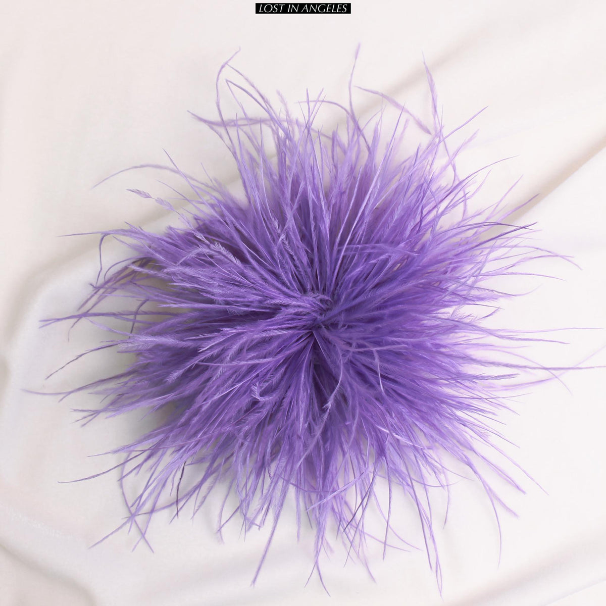 Handmade Violet Purple Feather Flower Brooch –Statement Floral Pin (5.9inches)
