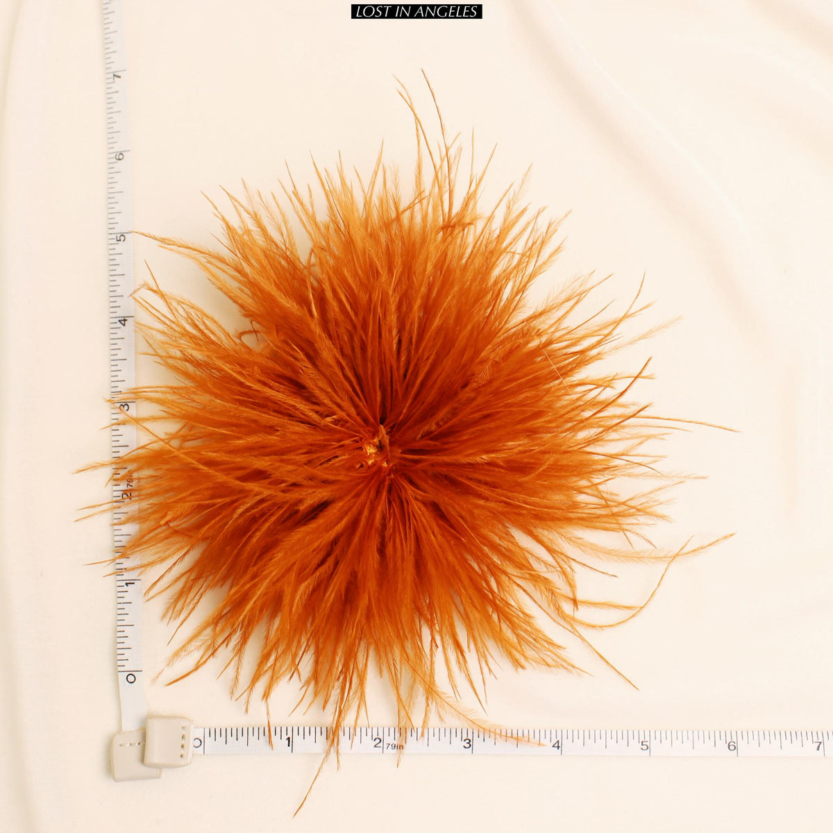 Handmade Orange Yellow Feather Flower Brooch – 5.9" Fascinator for Derby, Ascot, Weddings