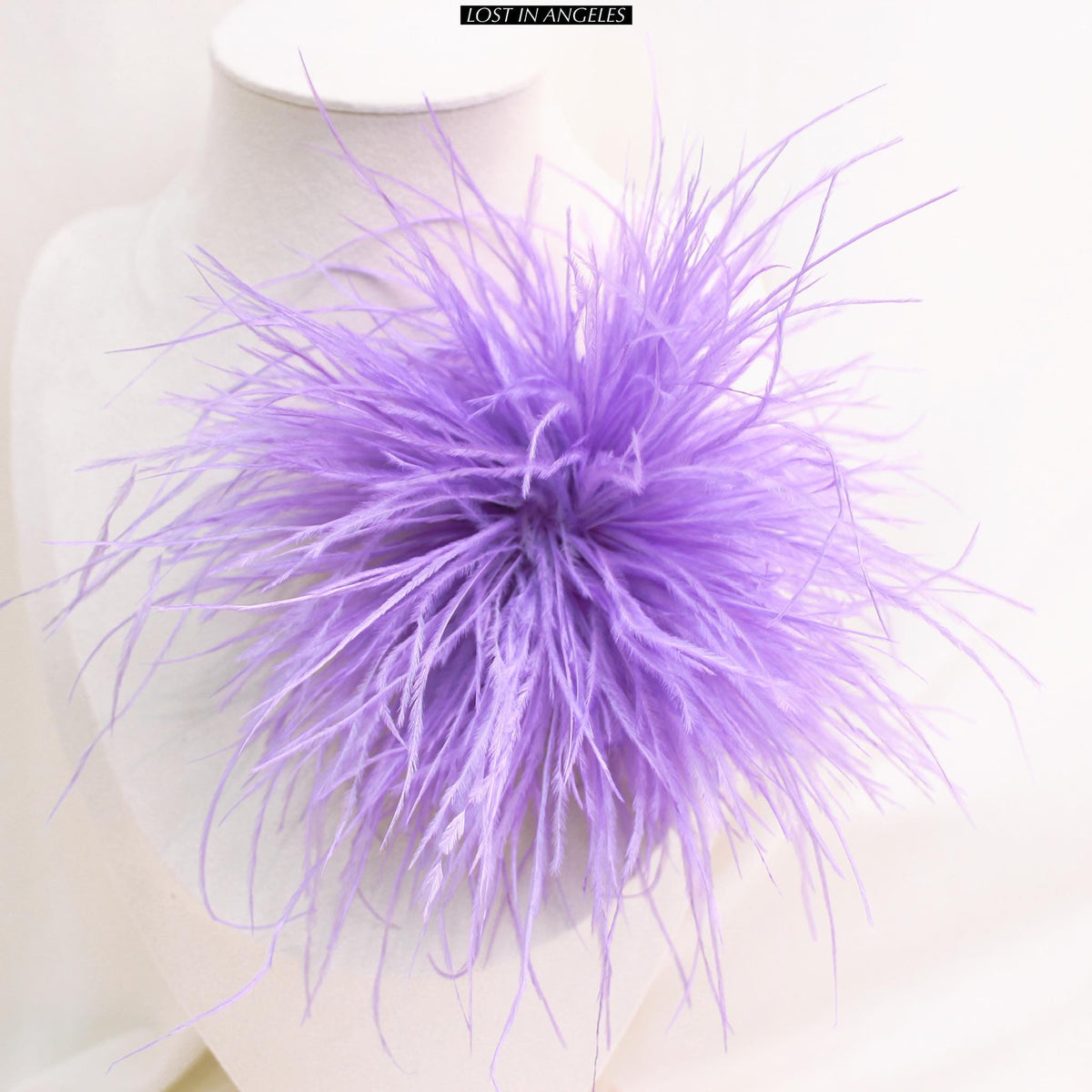 Handmade Violet Purple Feather Flower Brooch –Statement Floral Pin (5.9inches)