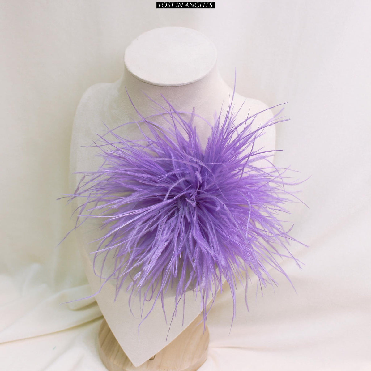 Handmade Violet Purple Feather Flower Brooch –Statement Floral Pin (5.9inches)