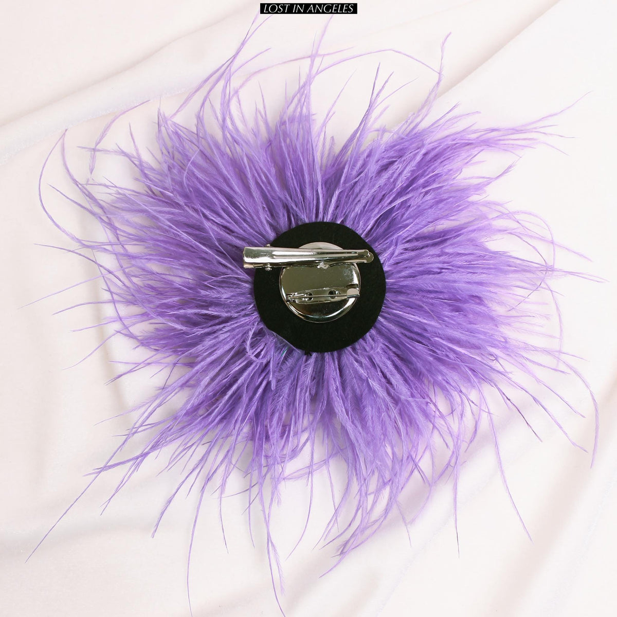 Handmade Violet Purple Feather Flower Brooch –Statement Floral Pin (5.9inches)
