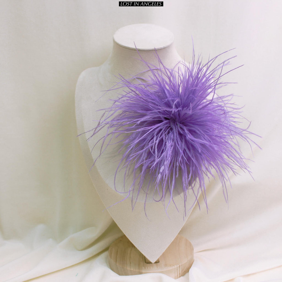 Handmade Violet Purple Feather Flower Brooch –Statement Floral Pin (5.9inches)